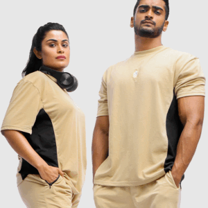 beige oversized tee